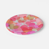 Romantische Valentinstag Liebe Pink Sweetheart Pappteller (Schrägansicht)