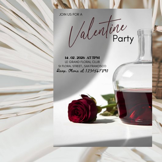 Romantische Valentinstag-Party - Moderne Liebesthe Einladung