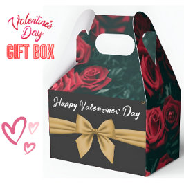 Romantische Valentinstag-Rose mit Elegantem Bow Geschenkschachtel