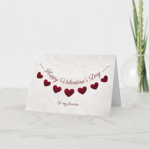 Romantische Valentinstag-Rot-Herzen-Wimpelkette Ve Karte