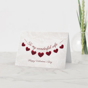 Romantische Valentinstag-Rote-Herz-Girlande Ehefra Karte