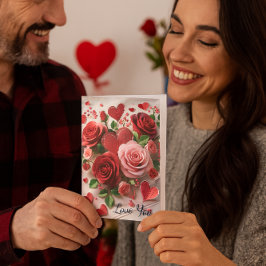 Romantische Valentinstag Rote Rose Feiertagskarte