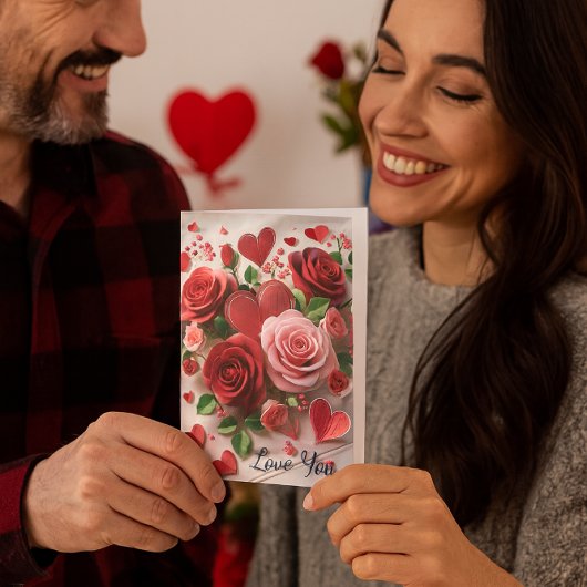 Romantische Valentinstag Rote Rose Feiertagskarte