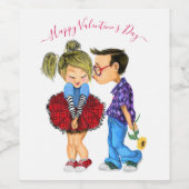 Romantische Valentinstag Weinetiketten Weinetikett (Einzelnes Label)
