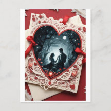 Romantische Valentinstagskarte - Liebe Herz Design