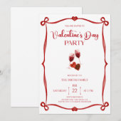 Romantische Valentinstagsparty Einladung (Vorne/Hinten)