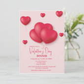 Romantische Valentintagsfeier Einladung (Stehend Vorderseite)