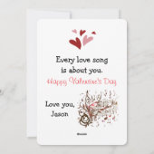 Romantische Valentintagskarte Feiertagskarte (Rückseite)