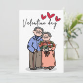 Romantische Valentintagskarte für ältere Paare Einladung (Stehend Vorderseite)