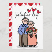 Romantische Valentintagskarte für ältere Paare Einladung (Vorne/Hinten)