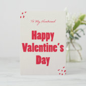 Romantische Valentintagskarte für Ehemänner Feiertagskarte (Stehend Vorderseite)