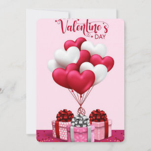Romantische Valentintagskarte mit Herzblasen Dankeskarte