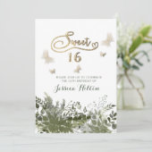 Romantische Vegetation Butterfly Garden 16 . Gebur Einladung (Stehend Vorderseite)