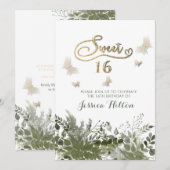 Romantische Vegetation Butterfly Garden 16 . Gebur Einladung (Vorne/Hinten)