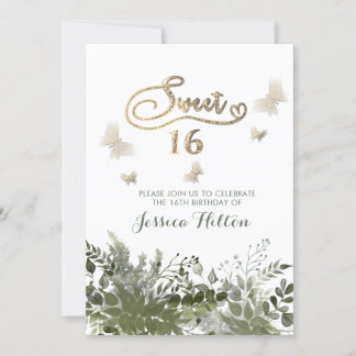 Romantische Vegetation Butterfly Garden 16 . Gebur Einladung