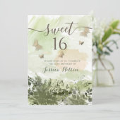 Romantische Vegetation Butterfly Garden 16 . Gebur Einladung (Stehend Vorderseite)