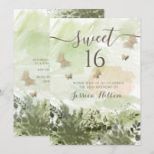 Romantische Vegetation Butterfly Garden 16 . Gebur Einladung (Vorne/Hinten)