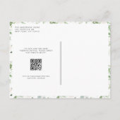Romantische Vegetation und Blume QR Code Hochzeit Einladungspostkarte (Rückseite)