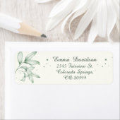 Romantische verblasste grüne Blätter Rücksendeadre (Insitu)