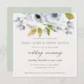 ROMANTISCHE VERLOBUNG AQUA BLAUE WASSERFARBE EINLADUNG (Vorne/Hinten)