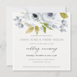 ROMANTISCHE VERLOBUNG AQUA BLAUE WASSERFARBE EINLADUNG