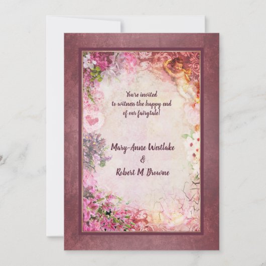 Romantische Verlobung oder Hochzeit Einladung (Vorderseite)