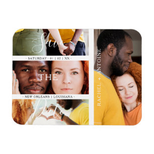 Romantische Vier-Hochzeiten-Verlobung-Fotos Collag Magnet