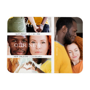 Romantische Vier-Hochzeiten-Verlobung-Fotos Collag Magnet