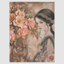 Romantische Viktorianische Girl & Vintage Rustikal