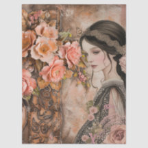 Romantische Viktorianische Girl & Vintage Rustikal