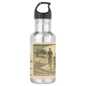 Romantische viktorianische Radfahrer Edelstahlflasche (Vorderseite)