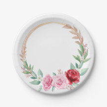 Romantische Viktorianische Rose Garden Paper Plate