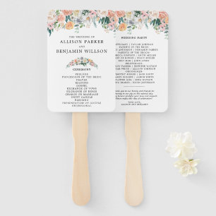 Romantische Vintag Blush Blume Hochzeitsfan Fächer