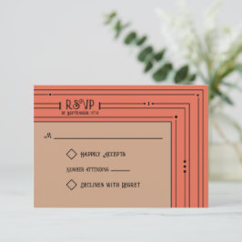 Romantische Vintag Inspiriert Mute Coral Wedding RSVP Karte