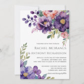 Romantische Vintag Luxus Wildblume Hochzeit Einladung (Vorderseite)