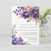 Romantische Vintag Luxus Wildblume Hochzeit Einladung (Stehend Vorderseite)