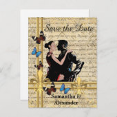 Romantische Vintag Save the Date Ankündigungspostkarte (Vorne/Hinten)