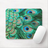 romantische Vintag türkisfarbene aquamarine Pfauen Mousepad (Mit Mouse)