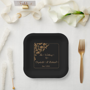 Romantische, Vintage, antike Hochzeit Pappteller