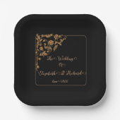 Romantische, Vintage, antike Hochzeit Pappteller (Vorderseite)