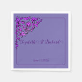 Romantische, Vintage, antike Lila Hochzeit Serviette (Vorderseite)