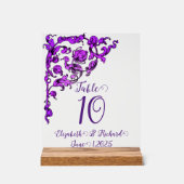 Romantische, Vintage, antike Lila Tischnummer Acrylschild (Vorderseite)
