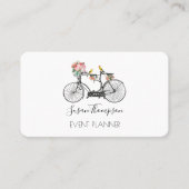 Romantische Vintage Bicycle Blume Eventplaner Visitenkarte (Vorderseite)