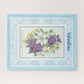 Romantische Vintage Blume an der Grenze Puzzle (Horizontal)