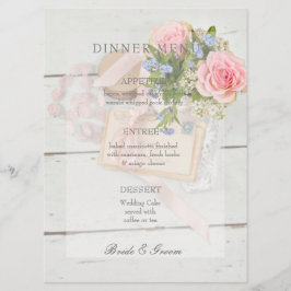 Romantische Vintage Blume bearbeitbares Hochzeitsm Menükarte