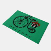 Romantische Vintage Blume Bike - Willkommen Fußmatte (Schrägansicht)
