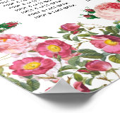 Romantische Vintage Blume Hochzeitsdiagramm Poster (Ecke)