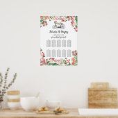 Romantische Vintage Blume Hochzeitsdiagramm Poster (Küche)