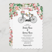 Romantische Vintage Blume und Hochzeiten von Vögel Einladung (Vorne/Hinten)