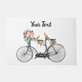 Romantische Vintage Blume und Vögel Fußmatte (Vorderseite)